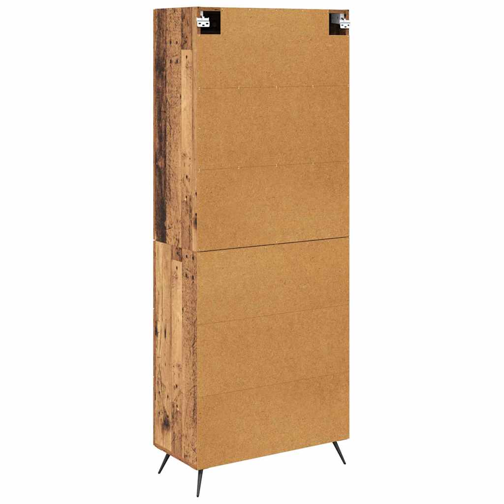Highboard met lade Oud Hout 69,5 x 34 x 180 cm Bewerkt hout is nu te koop bij PeponiXL, paradijselijk wonen!