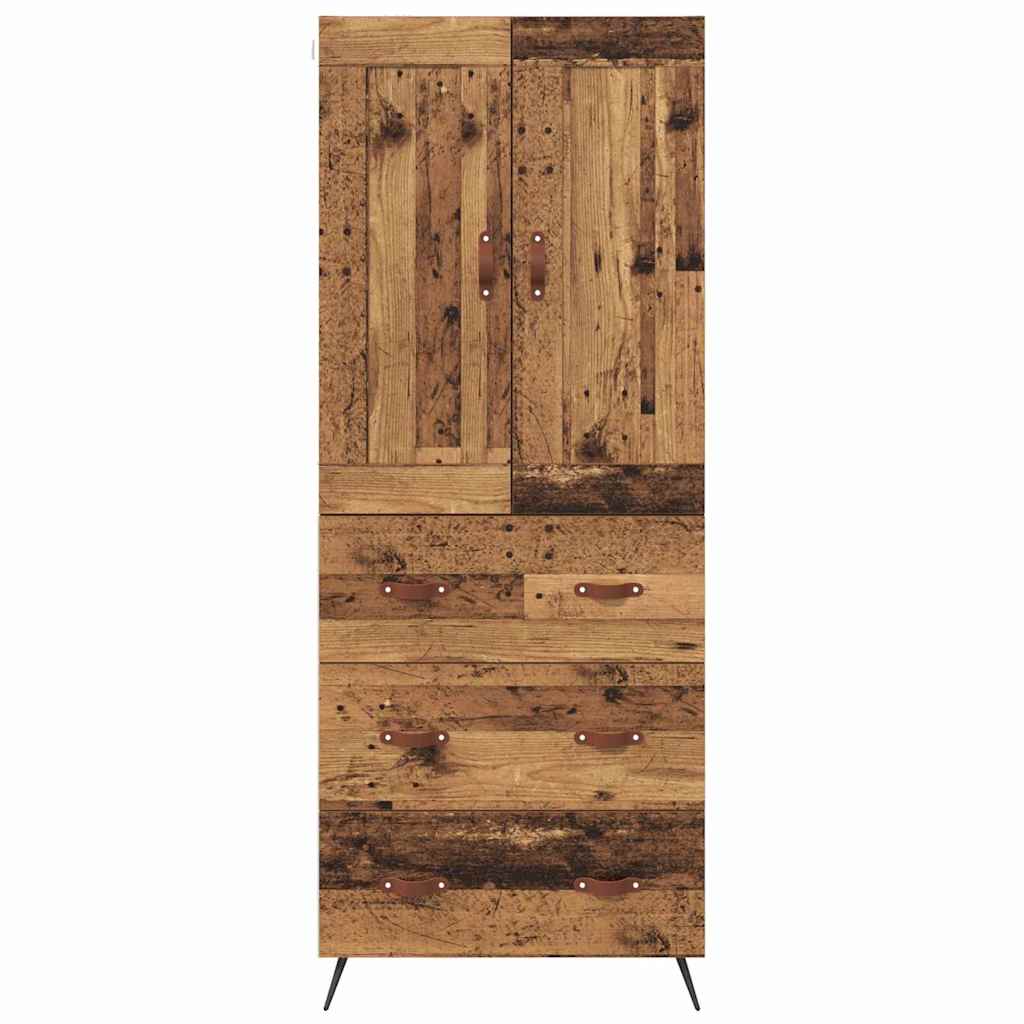 Highboard met lade Oud Hout 69,5 x 34 x 180 cm Bewerkt hout is nu te koop bij PeponiXL, paradijselijk wonen!