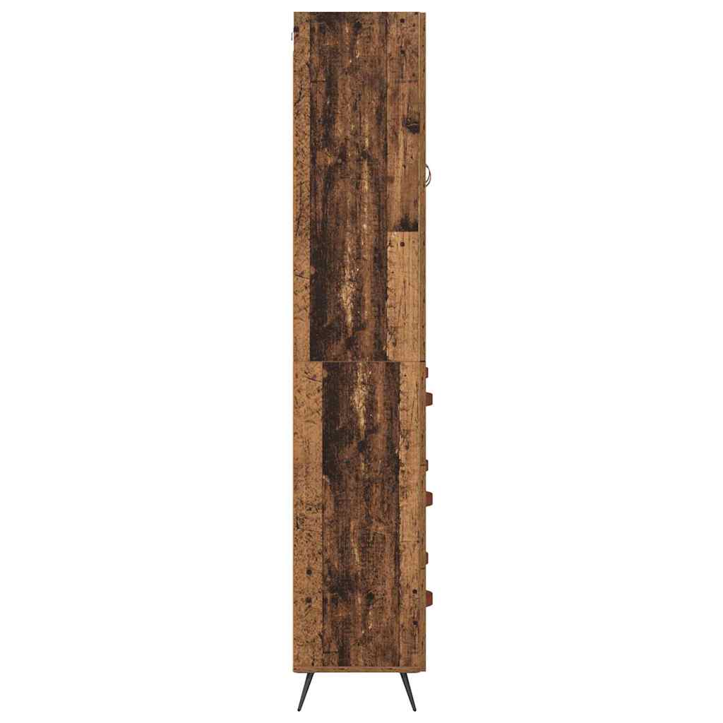 Highboard met lade Oud Hout 69,5 x 34 x 180 cm Bewerkt hout is nu te koop bij PeponiXL, paradijselijk wonen!