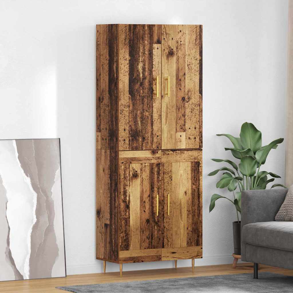 Highboard Oud Hout 69,5 x 34 x 180 cm Bewerkt hout is nu te koop bij PeponiXL, paradijselijk wonen!