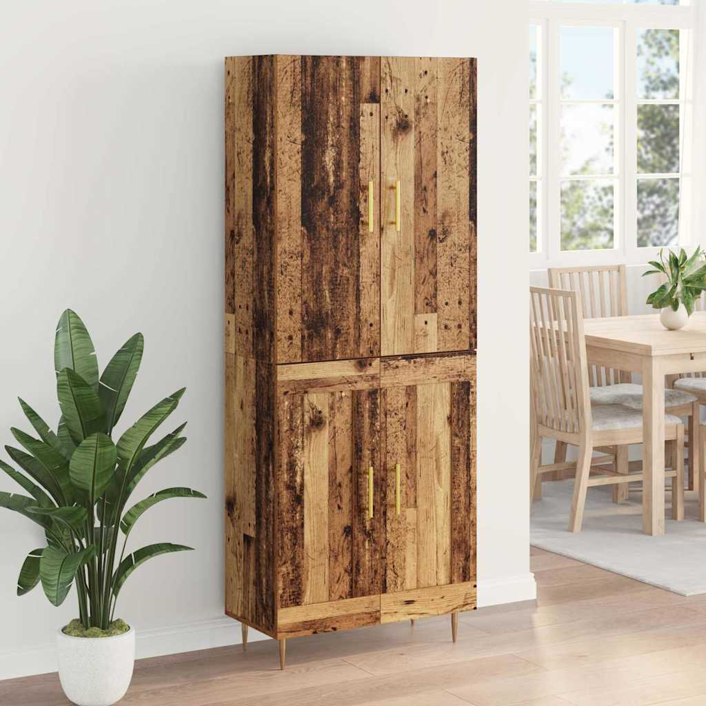 Highboard Oud Hout 69,5 x 34 x 180 cm Bewerkt hout is nu te koop bij PeponiXL, paradijselijk wonen!