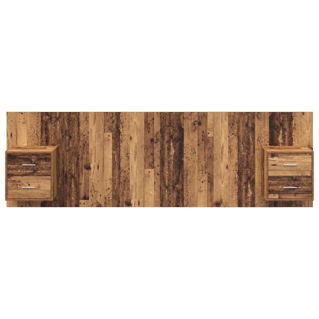 Hoofdbord Met Kast met lade 3 pcs Oud Hout Bewerkt hout is nu te koop bij PeponiXL, paradijselijk wonen!