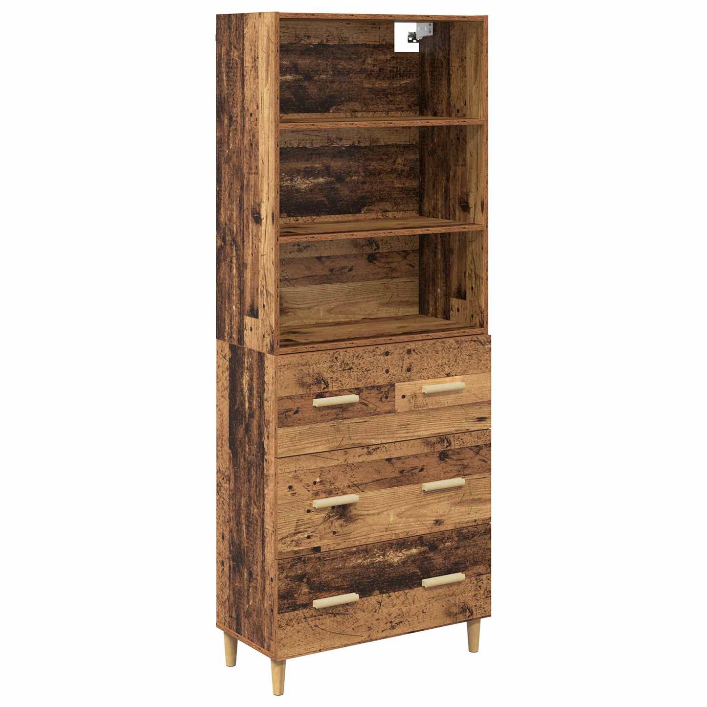 Hoge kast met lade Oud Hout 69,5 x 32,5 x 180 cm Bewerkt hout is nu te koop bij PeponiXL, paradijselijk wonen!