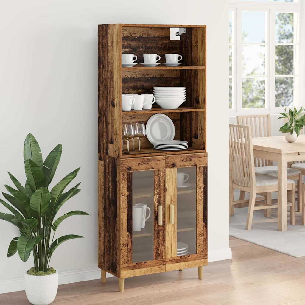 Hoge kast Oud Hout 69,5 x 32,5 x 180 cm Bewerkt hout is nu te koop bij PeponiXL, paradijselijk wonen!