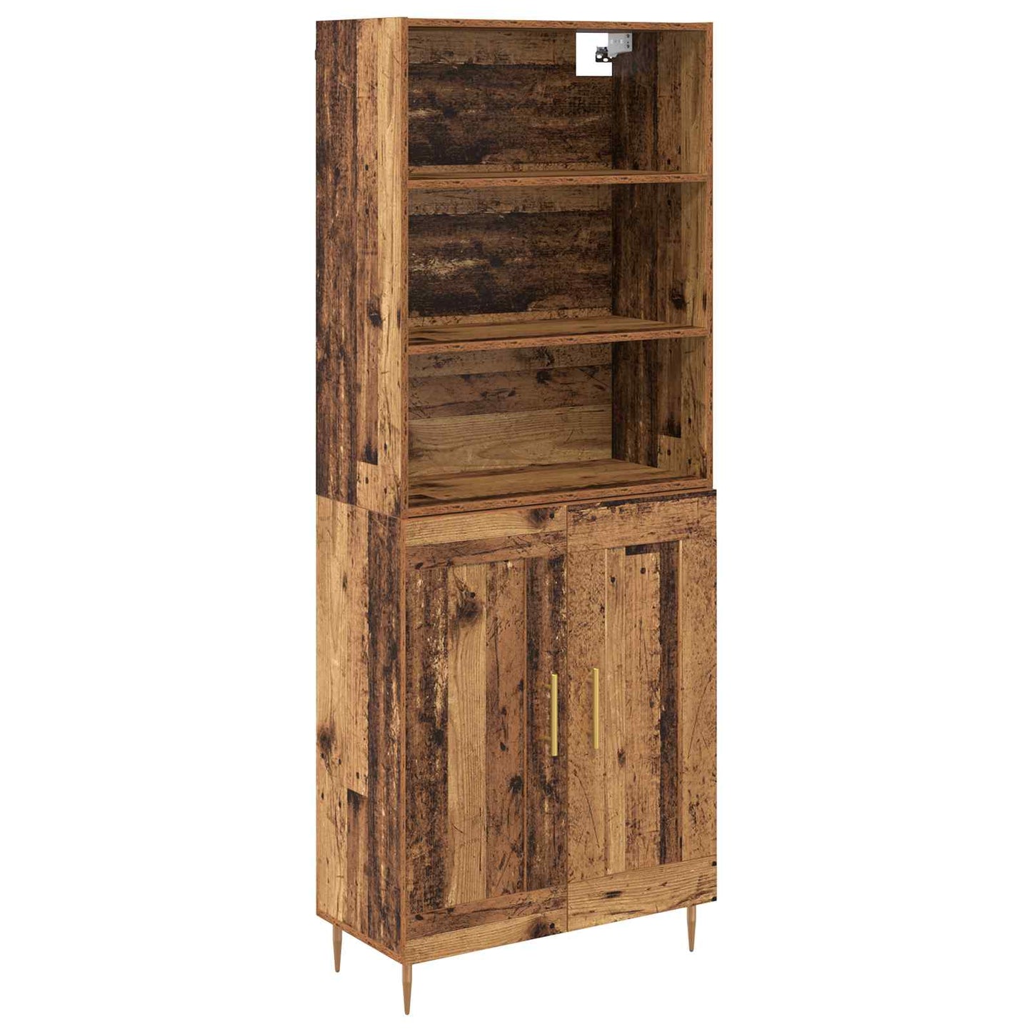 Hoge kast Oudhout 69,5 x 34 x 180 cm Bewerkt hout is nu te koop bij PeponiXL, paradijselijk wonen!