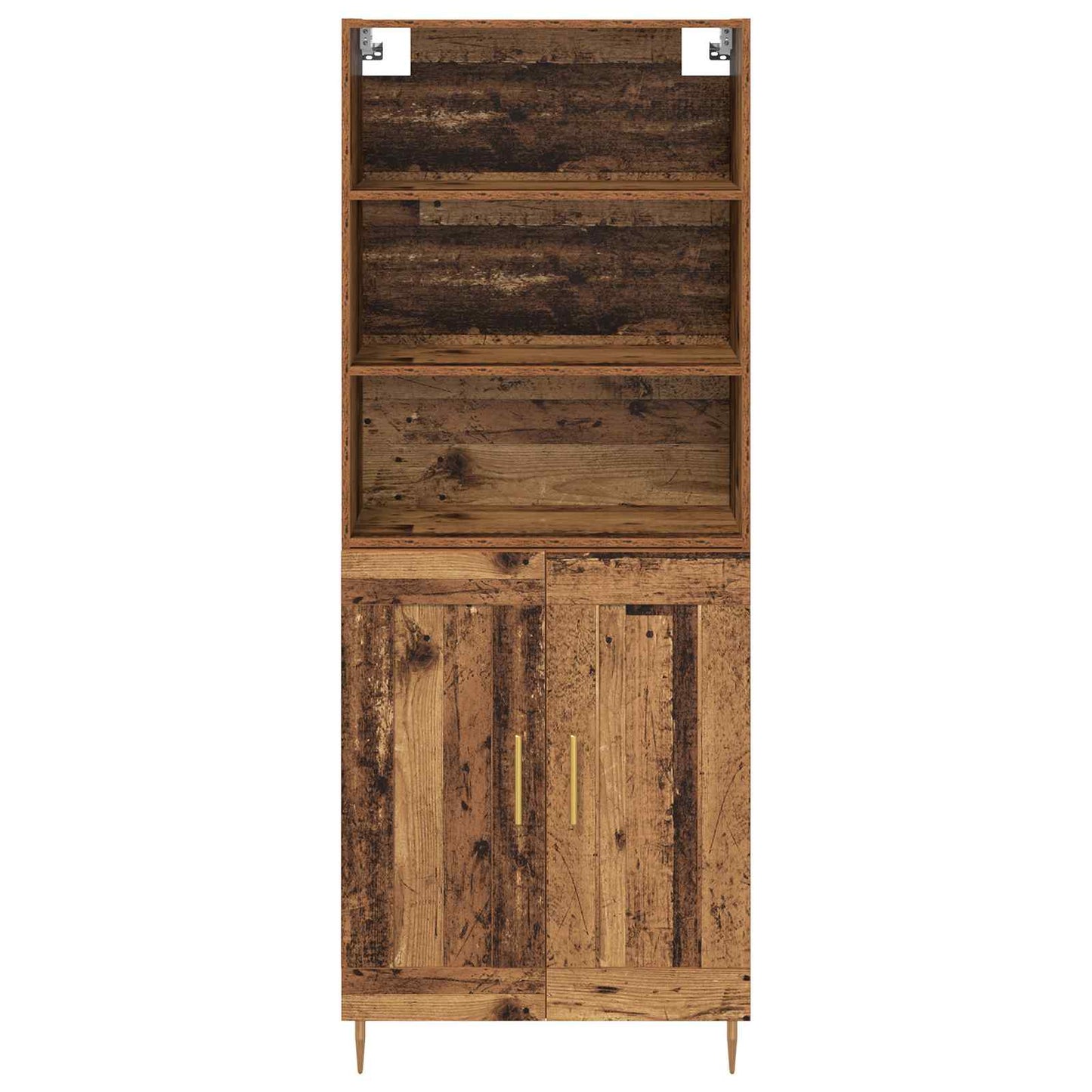 Hoge kast Oudhout 69,5 x 34 x 180 cm Bewerkt hout is nu te koop bij PeponiXL, paradijselijk wonen!