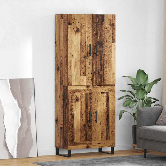 Hoge kast 2 pcs Oud Hout 69,5 x 34 x 180 cm is nu te koop bij PeponiXL, paradijselijk wonen!