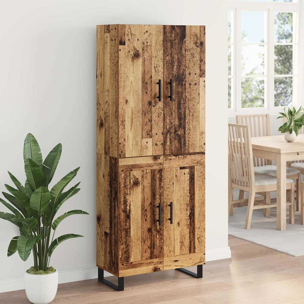 Hoge kast 2 pcs Oud Hout 69,5 x 34 x 180 cm is nu te koop bij PeponiXL, paradijselijk wonen!