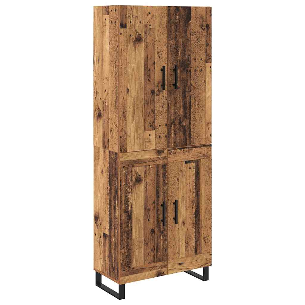 Hoge kast 2 pcs Oud Hout 69,5 x 34 x 180 cm is nu te koop bij PeponiXL, paradijselijk wonen!