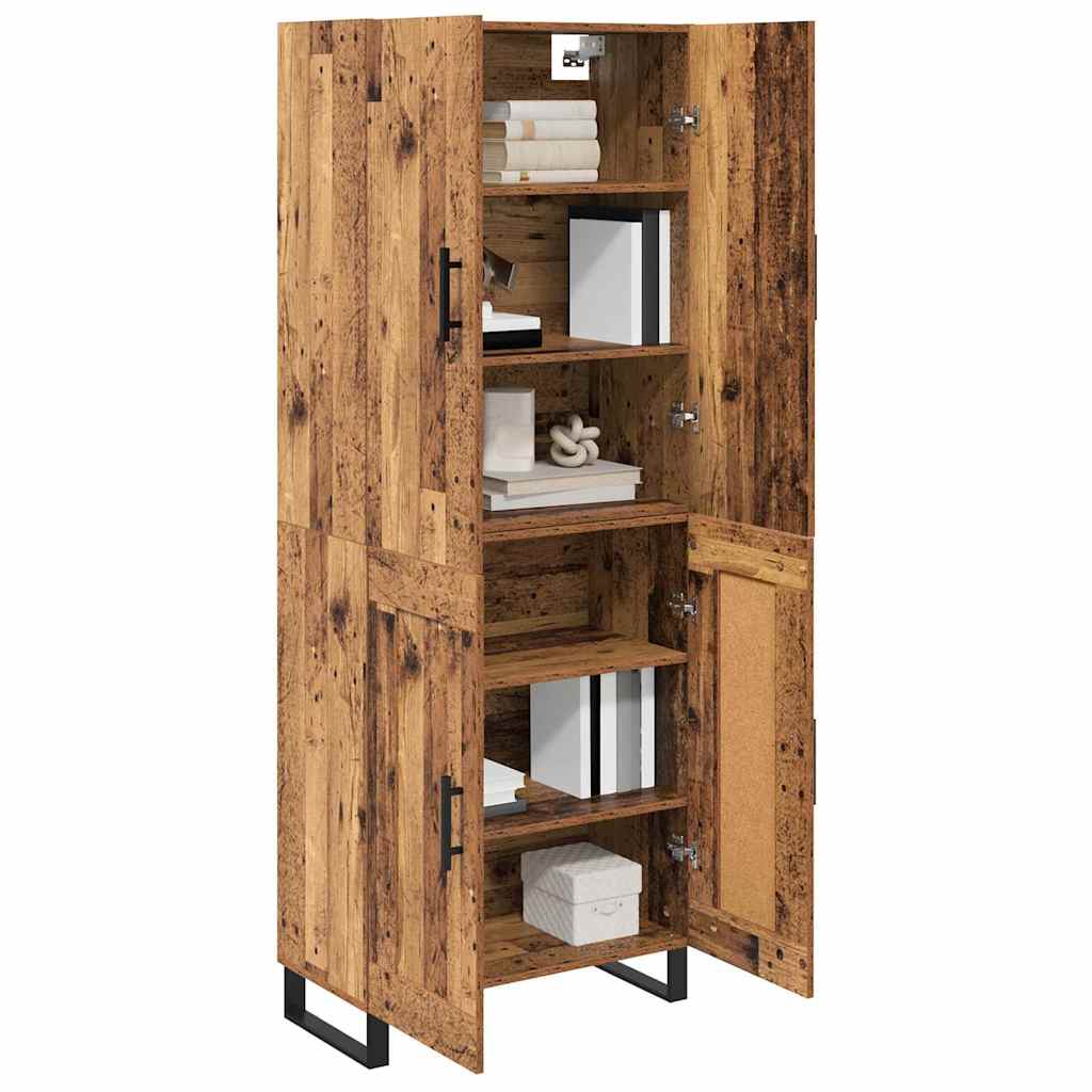 Hoge kast 2 pcs Oud Hout 69,5 x 34 x 180 cm is nu te koop bij PeponiXL, paradijselijk wonen!