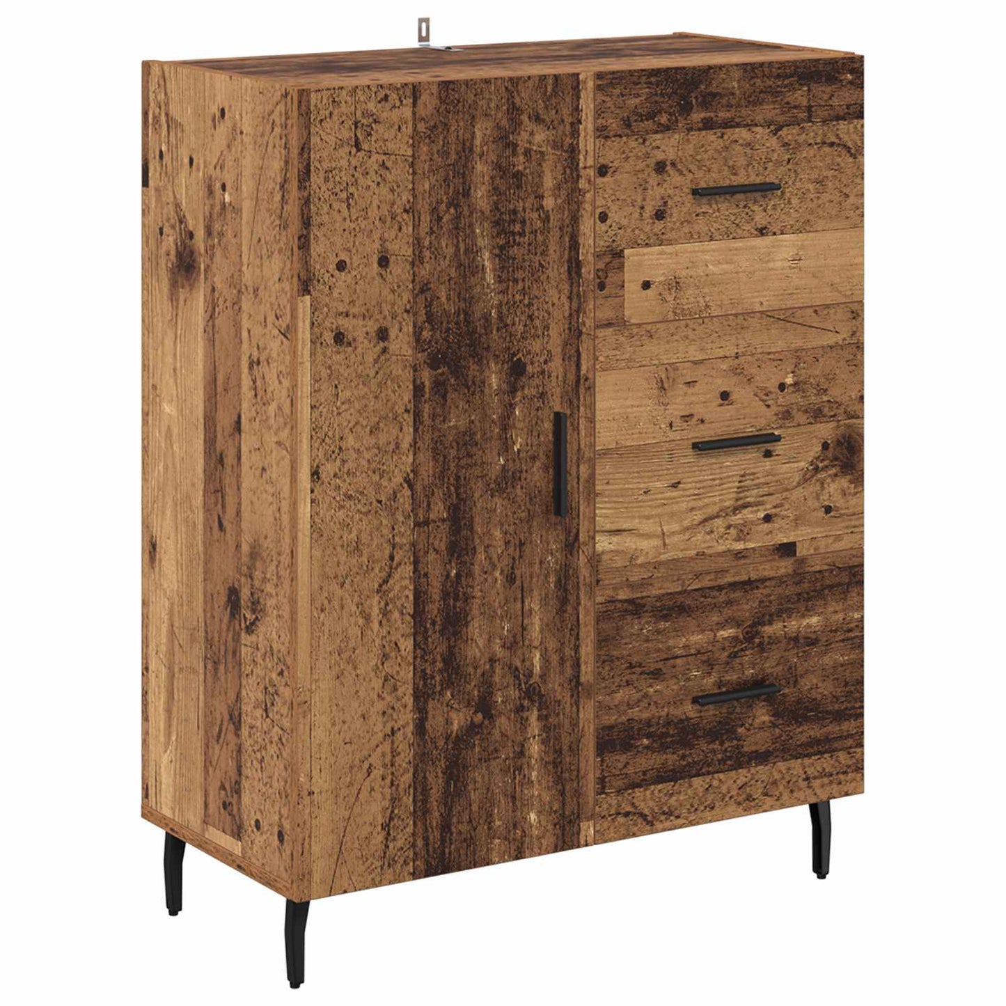 Hoge kast met lade 2 pcs Oud Hout Bewerkt hout is nu te koop bij PeponiXL, paradijselijk wonen!