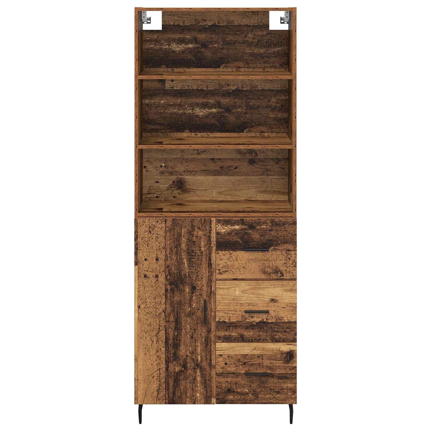 Hoge kast met lade 2 pcs Oud Hout Bewerkt hout is nu te koop bij PeponiXL, paradijselijk wonen!