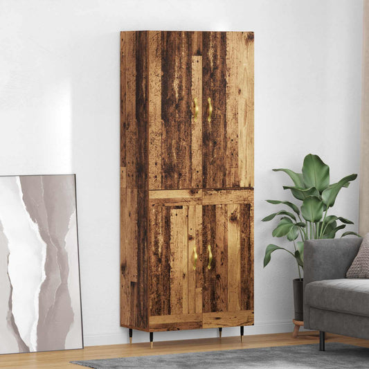 Highboard Oud Hout 69,5 x 34 x 180 cm Bewerkt hout is nu te koop bij PeponiXL, paradijselijk wonen!
