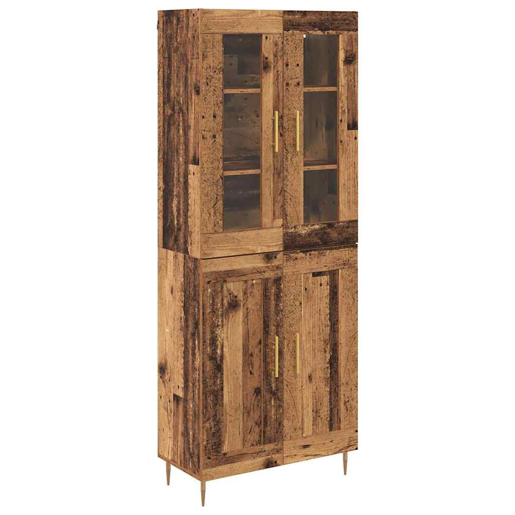 Hoge kast 2 pcs Oudhout Bewerkt hout is nu te koop bij PeponiXL, paradijselijk wonen!