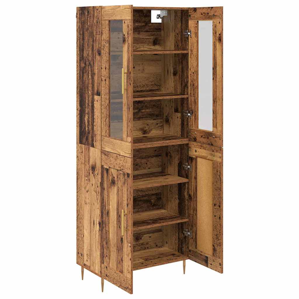 Hoge kast 2 pcs Oudhout Bewerkt hout is nu te koop bij PeponiXL, paradijselijk wonen!