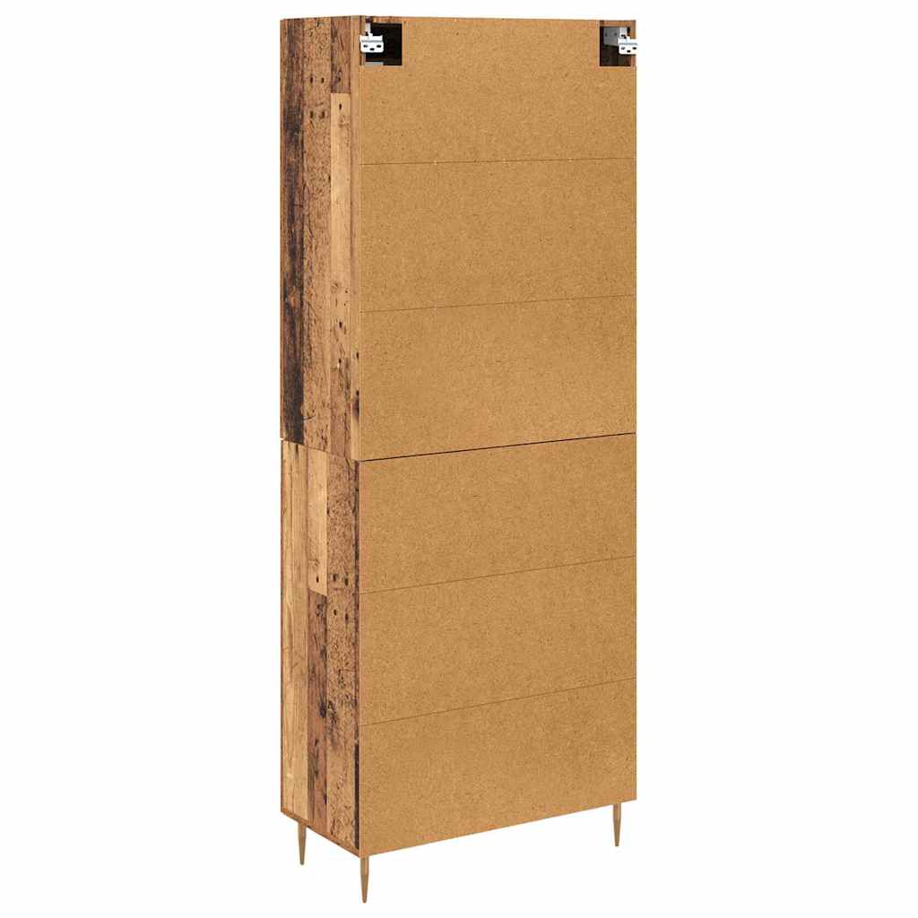 Hoge kast 2 pcs Oudhout Bewerkt hout is nu te koop bij PeponiXL, paradijselijk wonen!