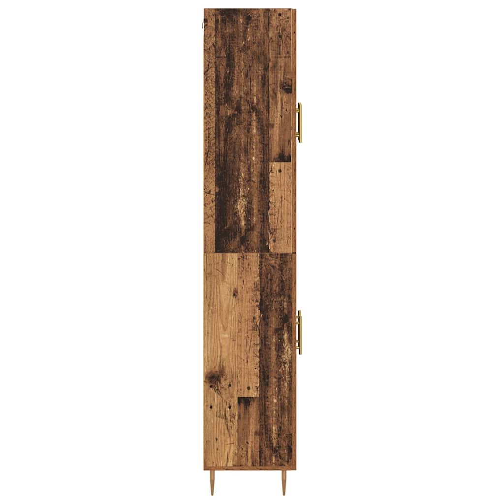 Hoge kast 2 pcs Oudhout Bewerkt hout is nu te koop bij PeponiXL, paradijselijk wonen!