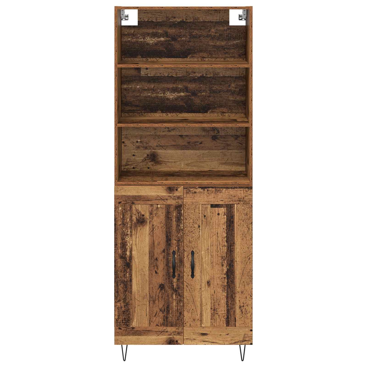 Hoge kast 2 pcs Oudhout Bewerkt hout is nu te koop bij PeponiXL, paradijselijk wonen!
