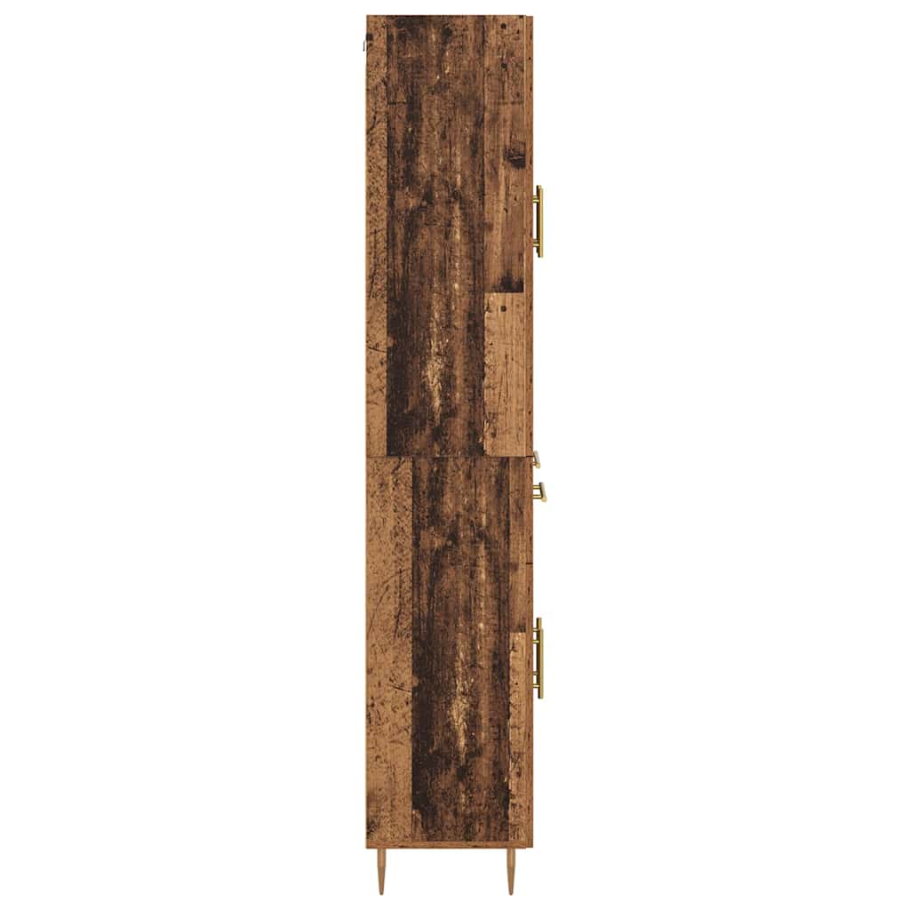 Hoge kast met lade 2 pcs Oudhout Bewerkt hout is nu te koop bij PeponiXL, paradijselijk wonen!