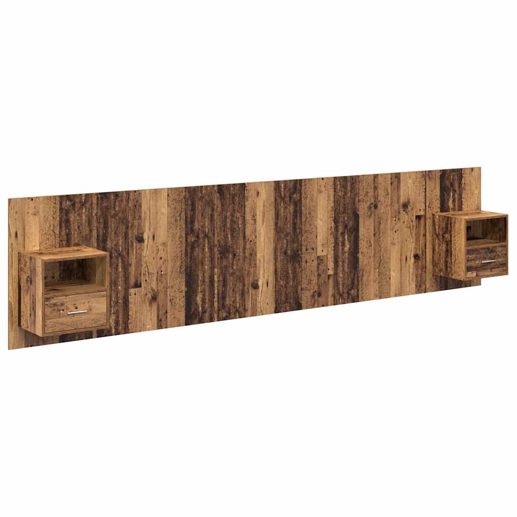 Hoofdbord Met Kast met lade 3 pcs Oud Hout Bewerkt hout is nu te koop bij PeponiXL, paradijselijk wonen!