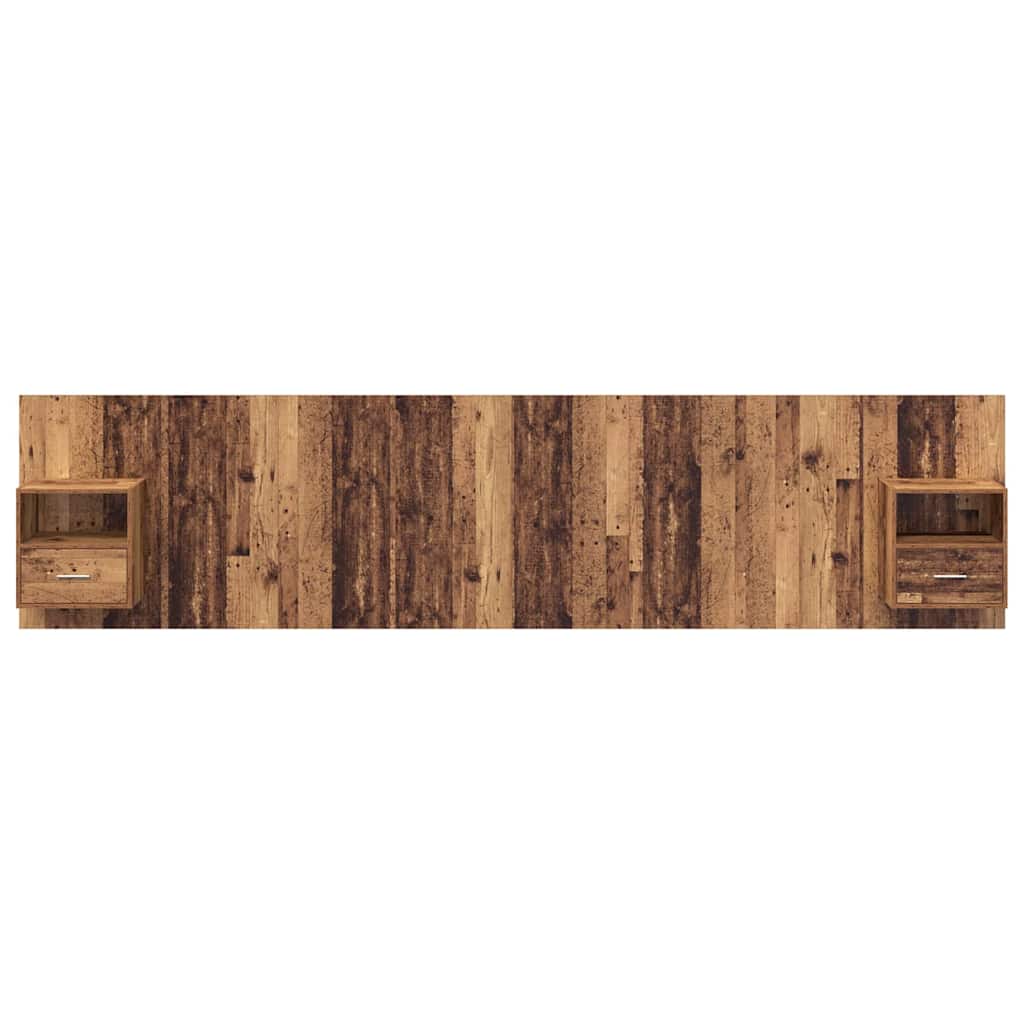 Hoofdbord Met Kast met lade 3 pcs Oud Hout Bewerkt hout is nu te koop bij PeponiXL, paradijselijk wonen!