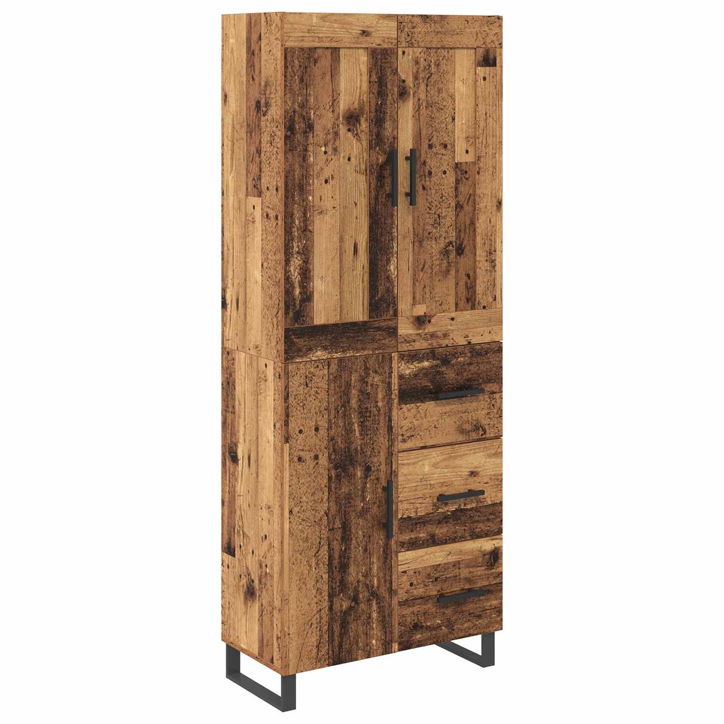 Hoge kast met lade Oudhout 69,5 x 34 x 180 cm Bewerkt hout is nu te koop bij PeponiXL, paradijselijk wonen!