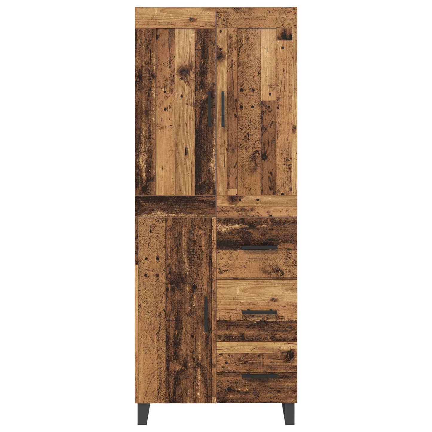 Hoge kast met lade Oudhout 69,5 x 34 x 180 cm Bewerkt hout is nu te koop bij PeponiXL, paradijselijk wonen!