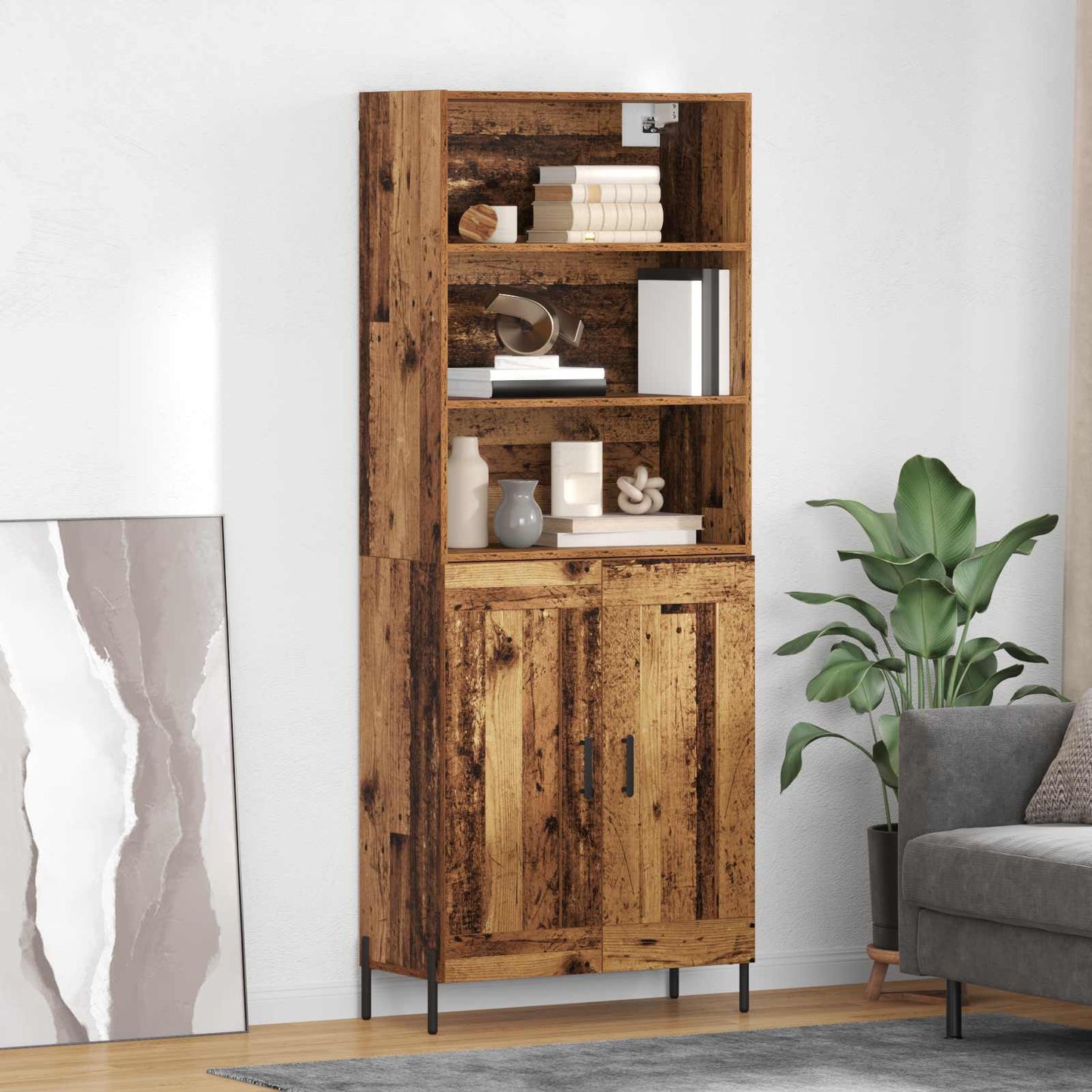 Hoge kast Oud Hout 69,5 x 32,5 x 180 cm Bewerkt hout is nu te koop bij PeponiXL, paradijselijk wonen!