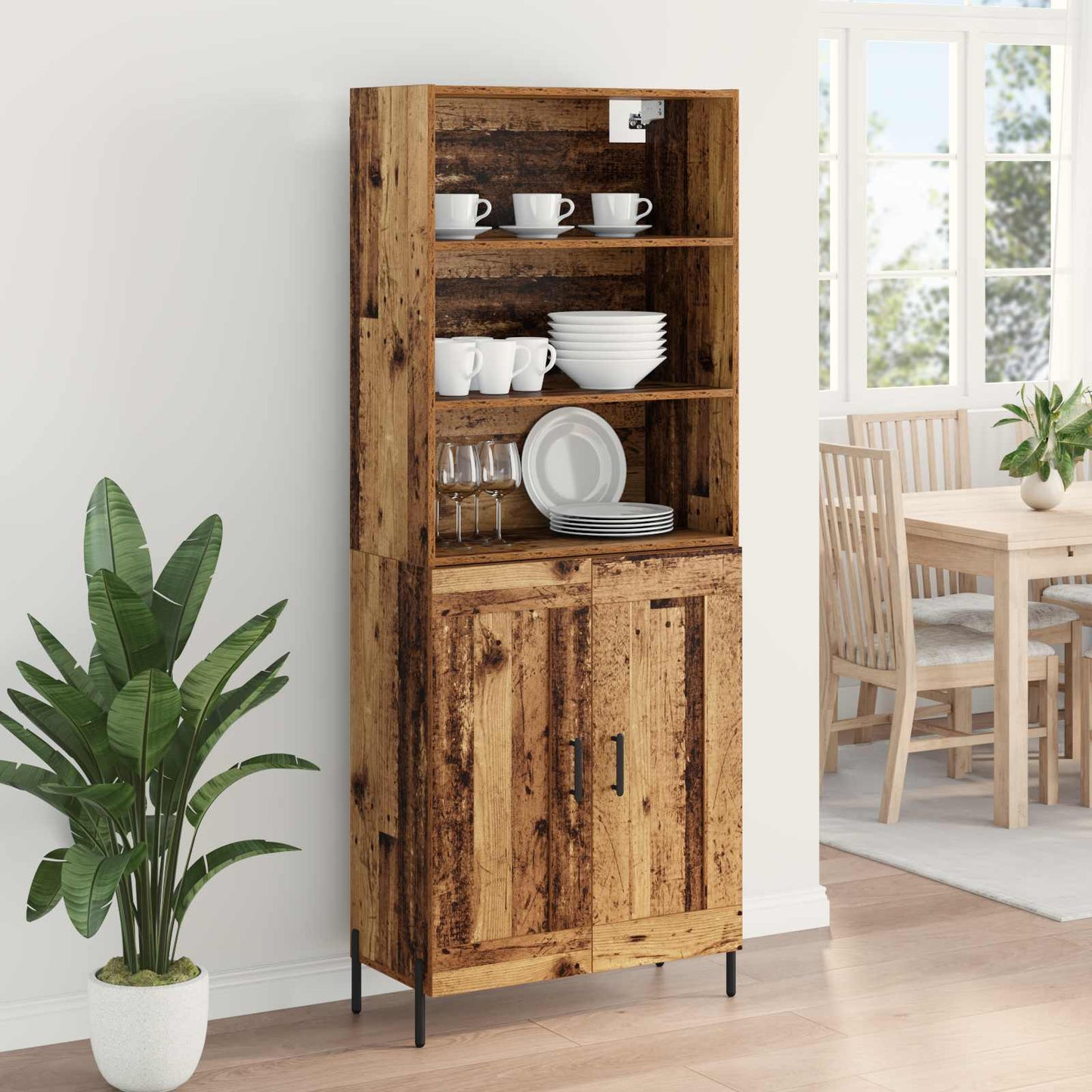 Hoge kast Oud Hout 69,5 x 32,5 x 180 cm Bewerkt hout is nu te koop bij PeponiXL, paradijselijk wonen!
