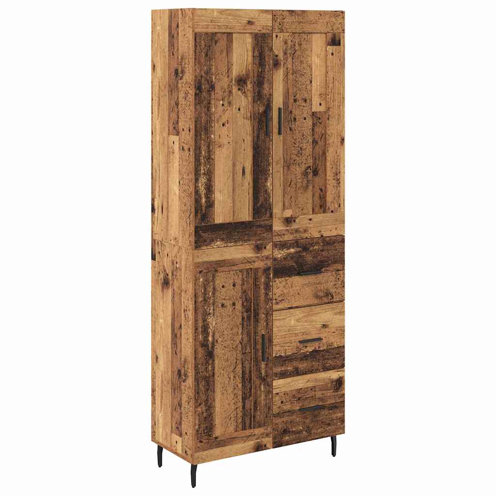 Hoge kast met lade 2 pcs Oud Hout Bewerkt hout is nu te koop bij PeponiXL, paradijselijk wonen!