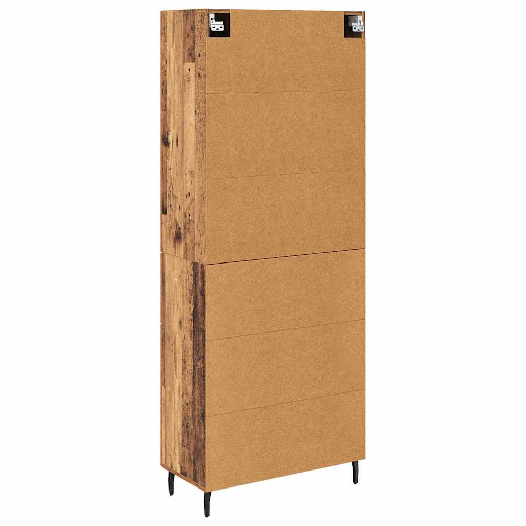 Hoge kast met lade 2 pcs Oud Hout Bewerkt hout is nu te koop bij PeponiXL, paradijselijk wonen!