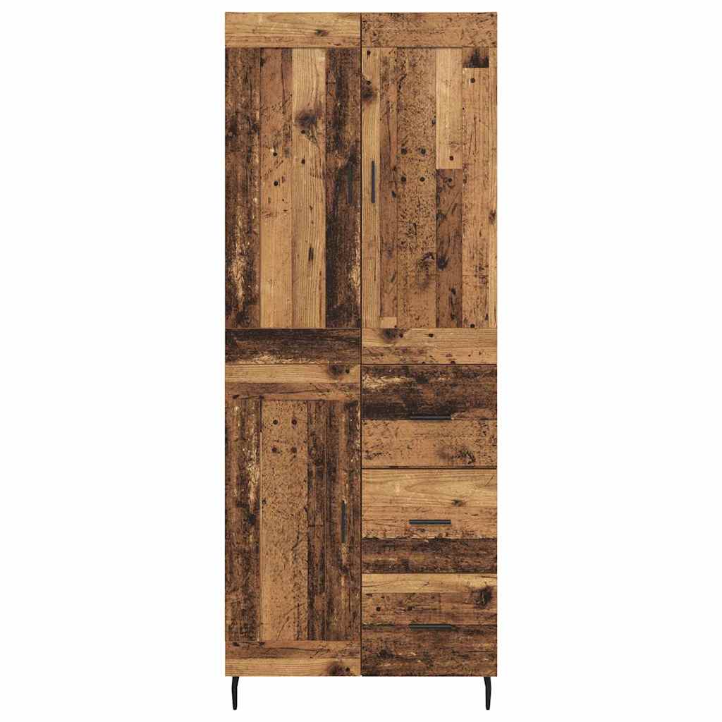 Hoge kast met lade 2 pcs Oud Hout Bewerkt hout is nu te koop bij PeponiXL, paradijselijk wonen!