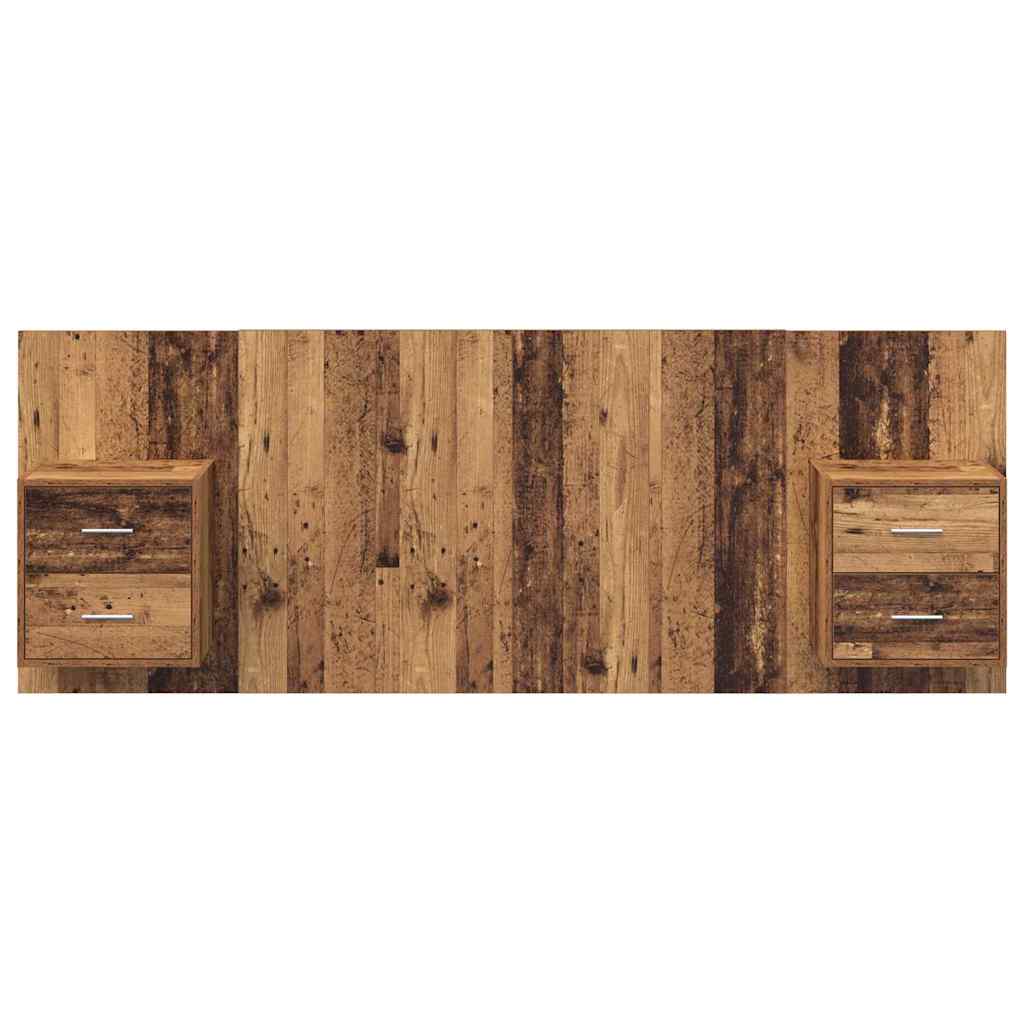 Hoofdbord Met Kast met lade 3 pcs Oud Hout Bewerkt hout is nu te koop bij PeponiXL, paradijselijk wonen!