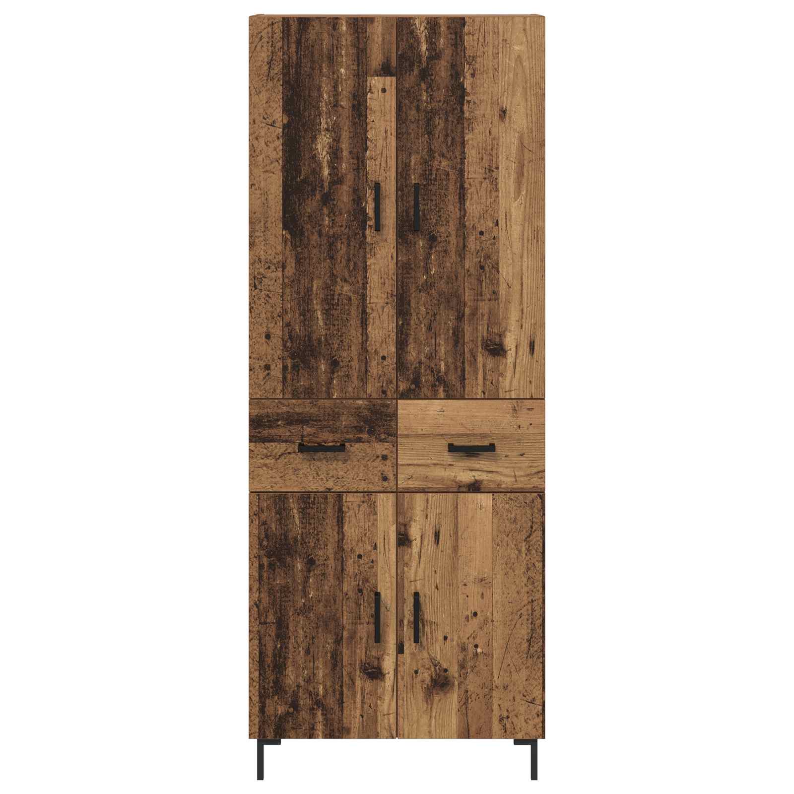 Highboard met lade Oud Hout 69,5 x 34 x 180 cm Bewerkt hout is nu te koop bij PeponiXL, paradijselijk wonen!