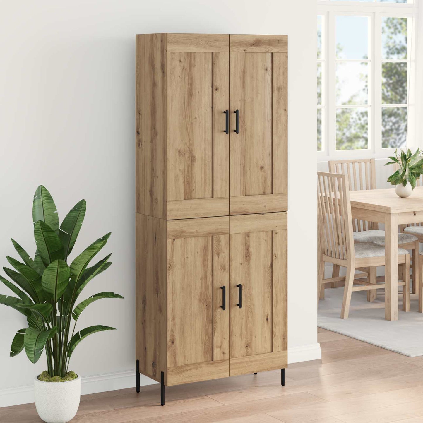 Hoge kast 2 pcs Artisan Eiken 69,5 x 34 x 180 cm Bewerkt hout is nu te koop bij PeponiXL, paradijselijk wonen!