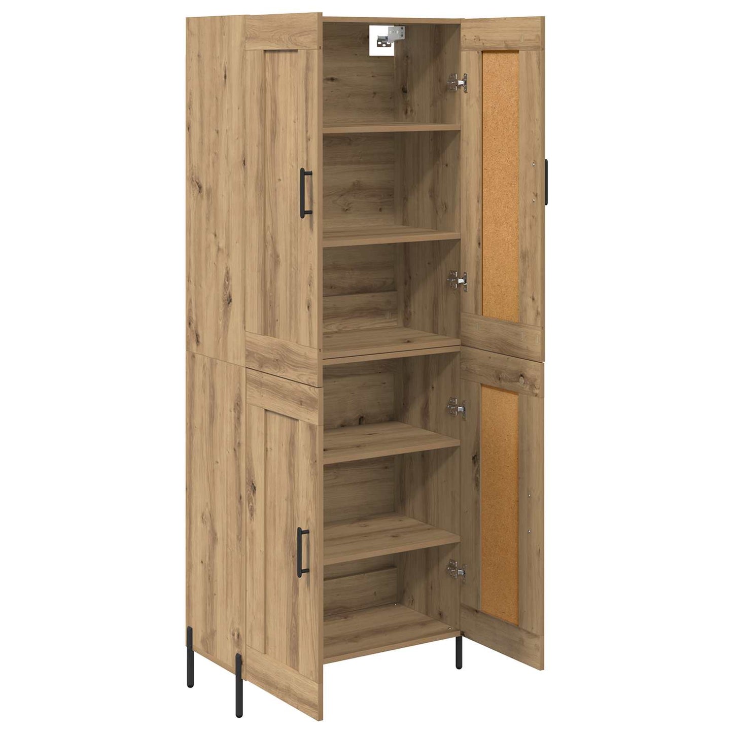 Hoge kast 2 pcs Artisan Eiken 69,5 x 34 x 180 cm Bewerkt hout is nu te koop bij PeponiXL, paradijselijk wonen!