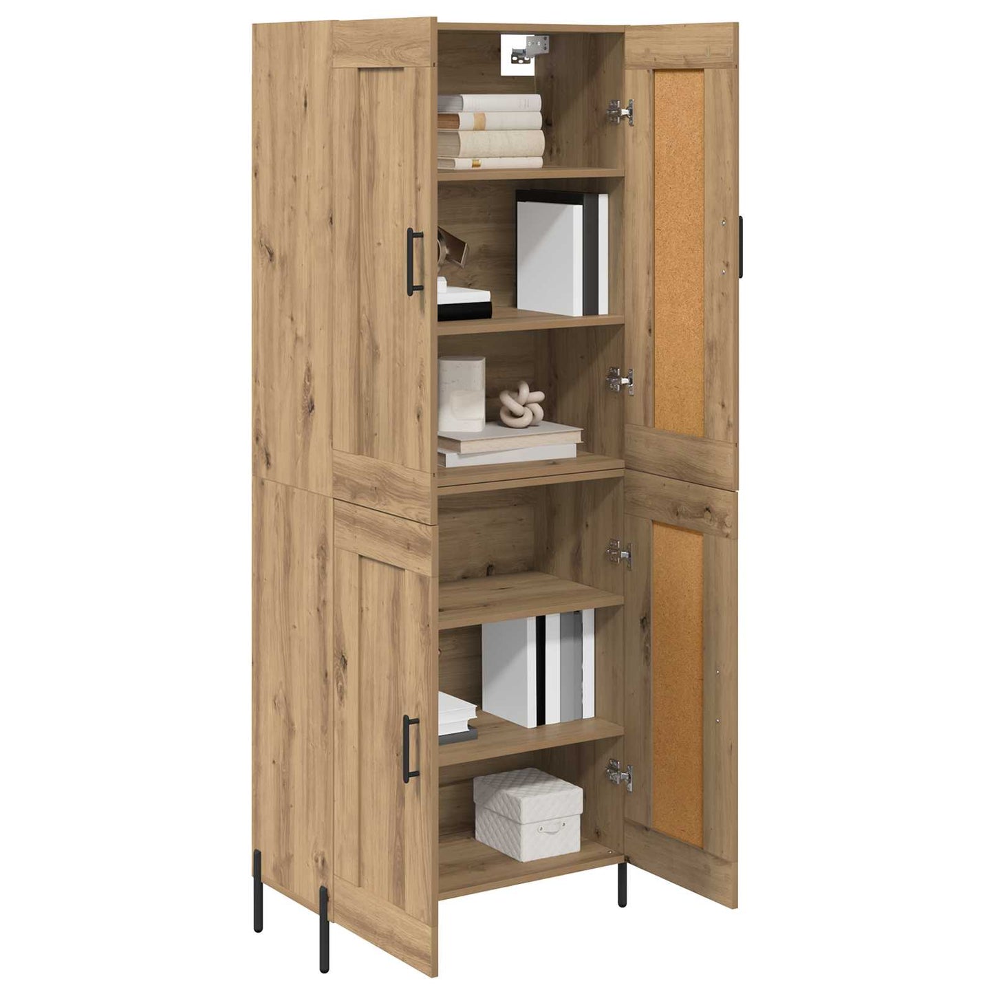 Hoge kast 2 pcs Artisan Eiken 69,5 x 34 x 180 cm Bewerkt hout is nu te koop bij PeponiXL, paradijselijk wonen!