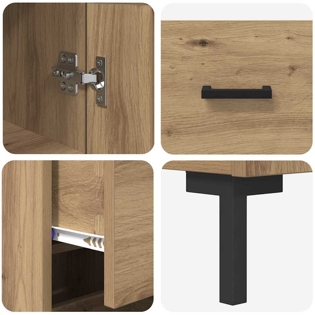 Highboard Artisan Eiken 34,5 x 34 x 180 cm Bewerkt hout is nu te koop bij PeponiXL, paradijselijk wonen!