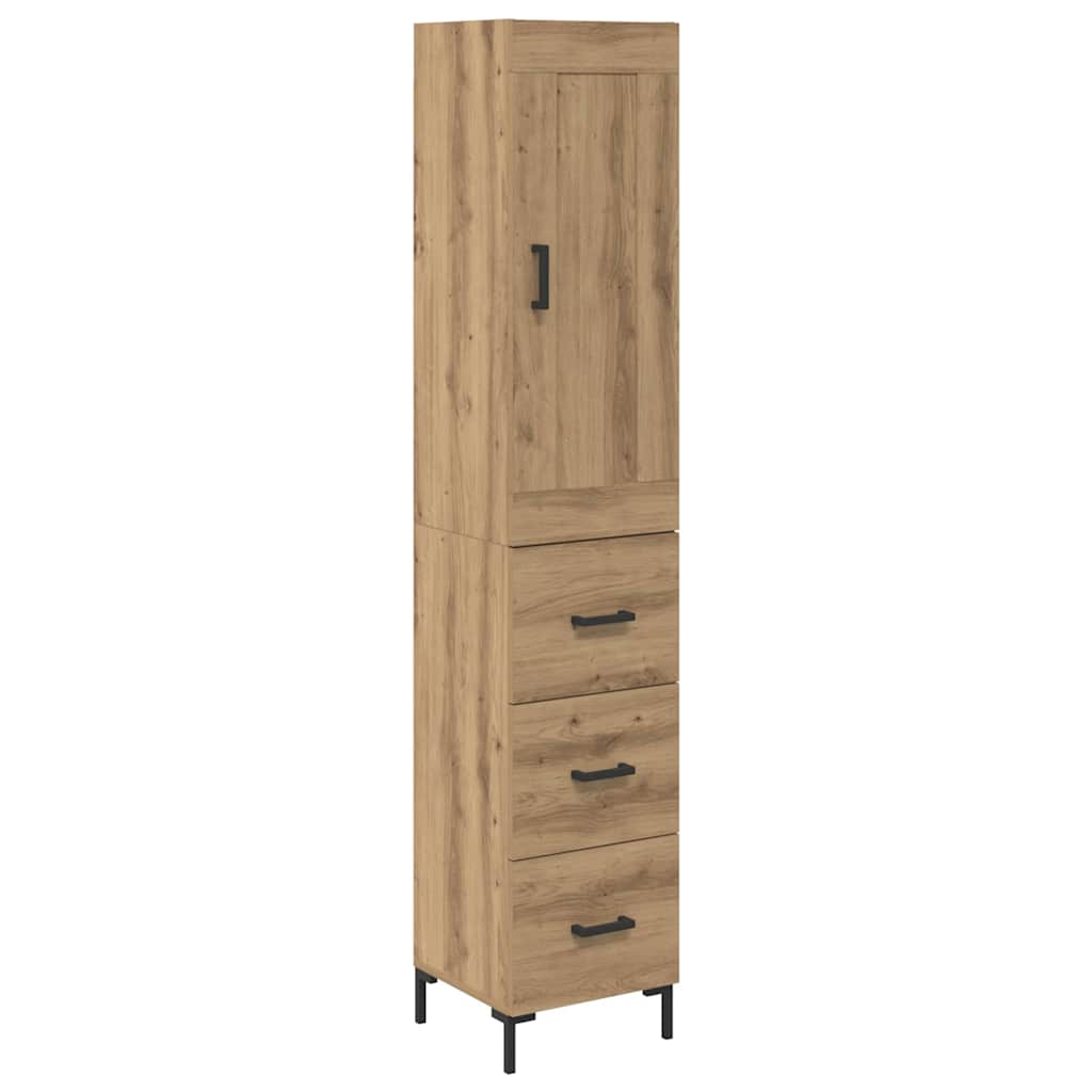 Highboard Artisan Eiken 34,5 x 34 x 180 cm Bewerkt hout is nu te koop bij PeponiXL, paradijselijk wonen!