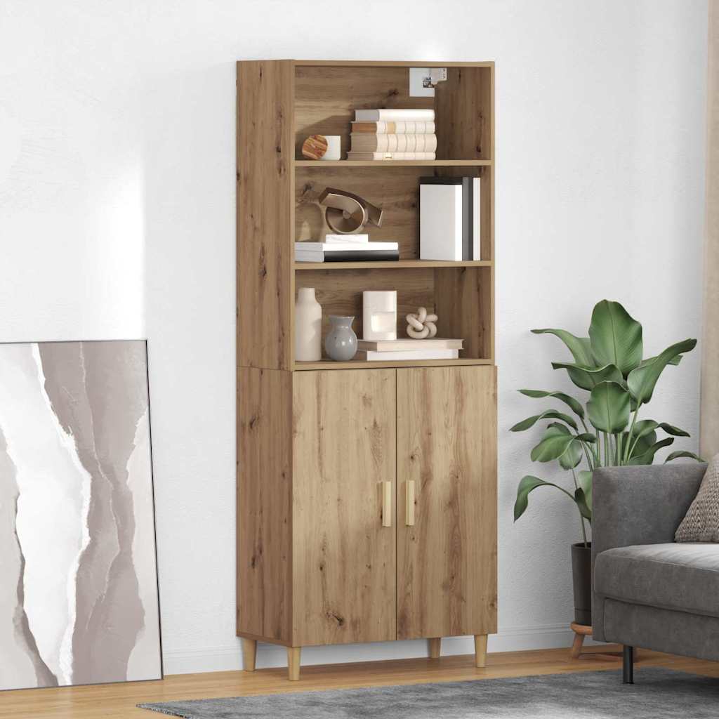 Hoge kast Artisan Eiken 69,5 x 32,5 x 180 cm Bewerkt hout is nu te koop bij PeponiXL, paradijselijk wonen!