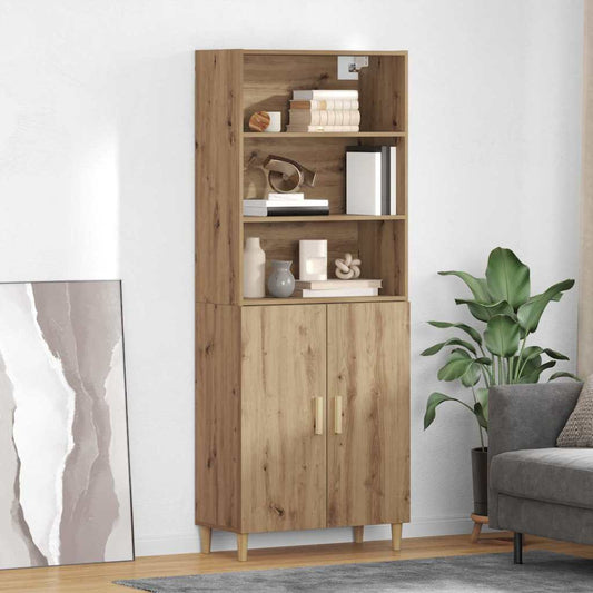 Hoge kast Artisan Eiken 69,5 x 32,5 x 180 cm Bewerkt hout is nu te koop bij PeponiXL, paradijselijk wonen!