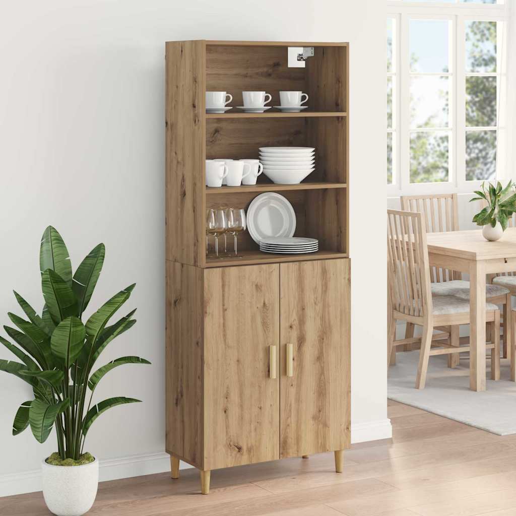 Hoge kast Artisan Eiken 69,5 x 32,5 x 180 cm Bewerkt hout is nu te koop bij PeponiXL, paradijselijk wonen!
