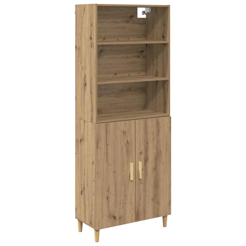Hoge kast Artisan Eiken 69,5 x 32,5 x 180 cm Bewerkt hout is nu te koop bij PeponiXL, paradijselijk wonen!