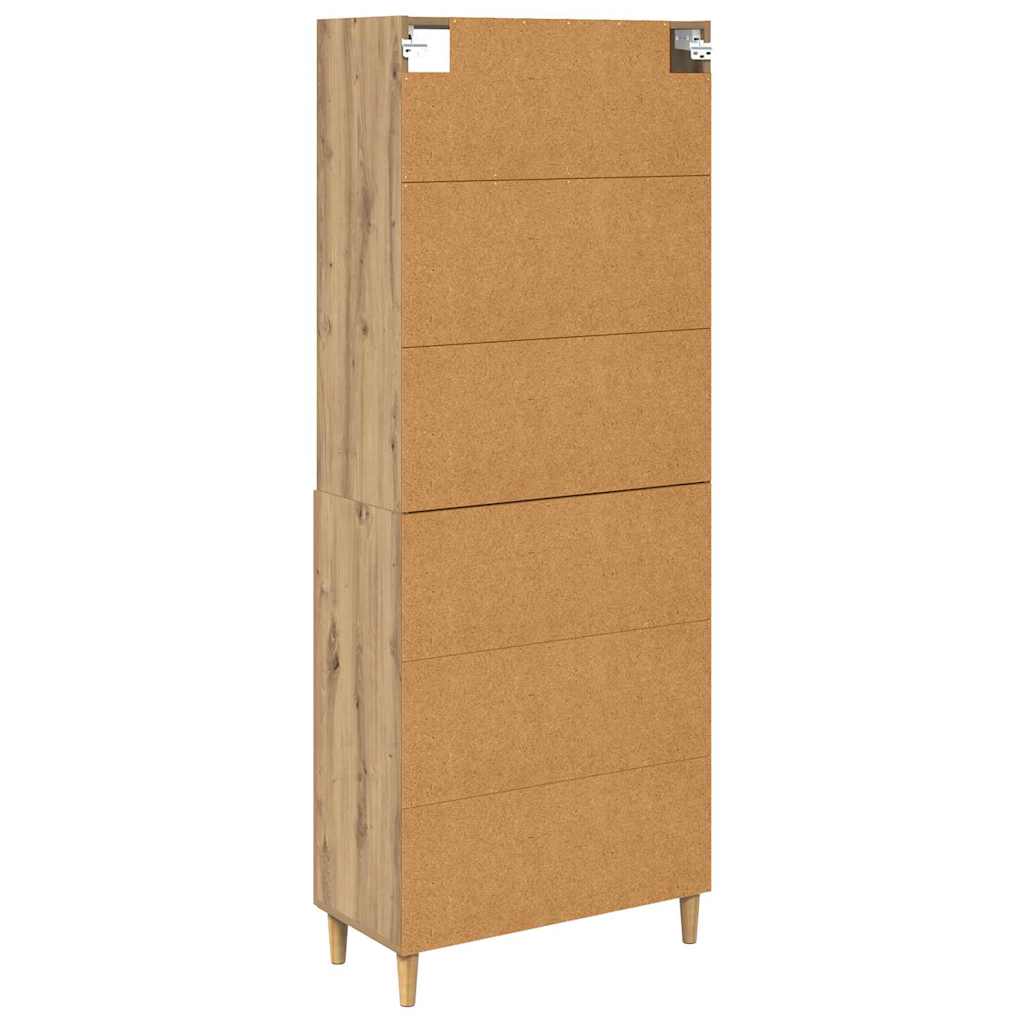 Hoge kast Artisan Eiken 69,5 x 32,5 x 180 cm Bewerkt hout is nu te koop bij PeponiXL, paradijselijk wonen!
