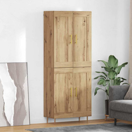 Hoge kast Artisan Eiken 69,5 x 34 x 180 cm Bewerkt hout is nu te koop bij PeponiXL, paradijselijk wonen!