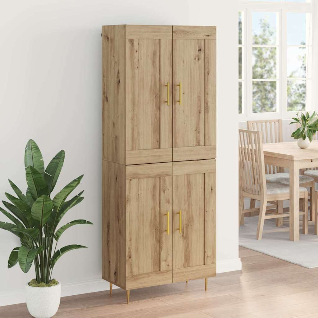 Hoge kast Artisan Eiken 69,5 x 34 x 180 cm Bewerkt hout is nu te koop bij PeponiXL, paradijselijk wonen!
