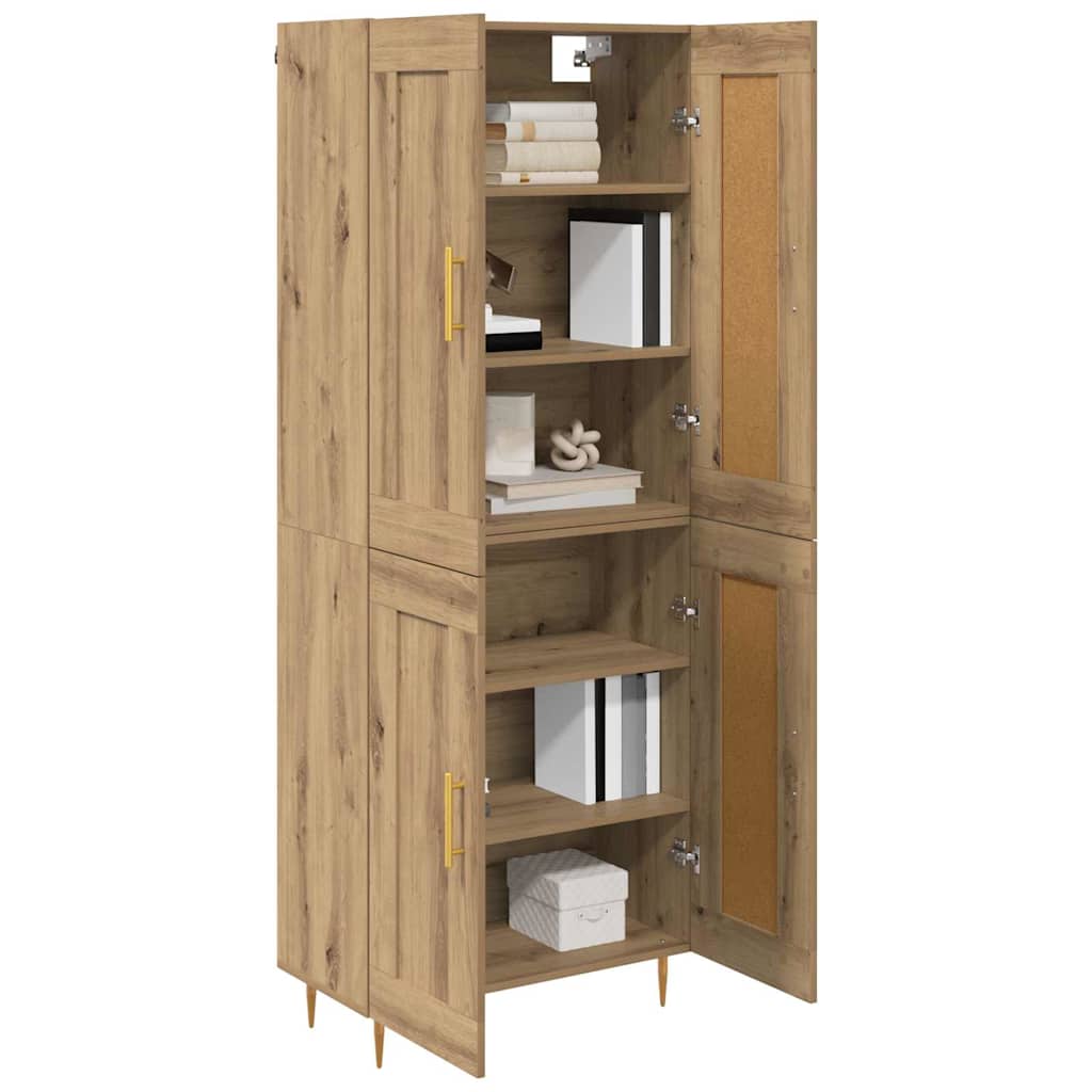 Hoge kast Artisan Eiken 69,5 x 34 x 180 cm Bewerkt hout is nu te koop bij PeponiXL, paradijselijk wonen!