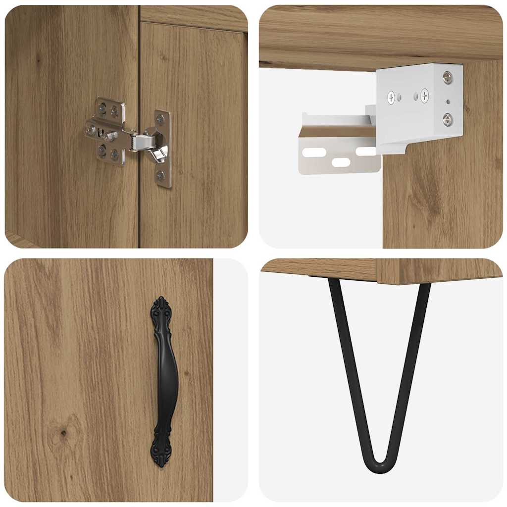 Hoge kast Artisan Eiken 69,5 x 34 x 180 cm Bewerkt hout is nu te koop bij PeponiXL, paradijselijk wonen!