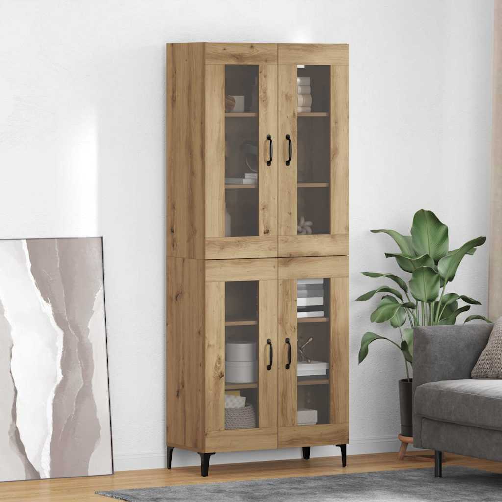 Highboard Artisan Eiken 69,5 x 34 x 180 cm Bewerkt hout is nu te koop bij PeponiXL, paradijselijk wonen!