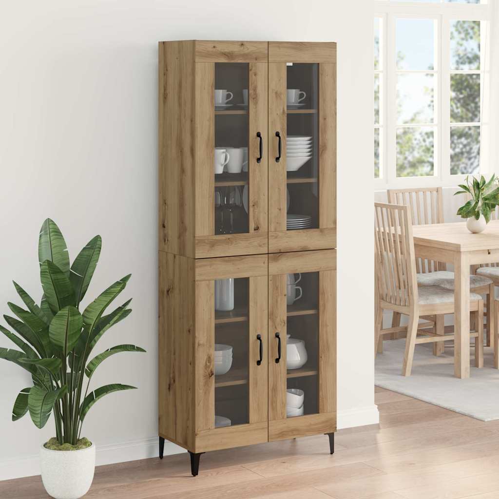 Highboard Artisan Eiken 69,5 x 34 x 180 cm Bewerkt hout is nu te koop bij PeponiXL, paradijselijk wonen!